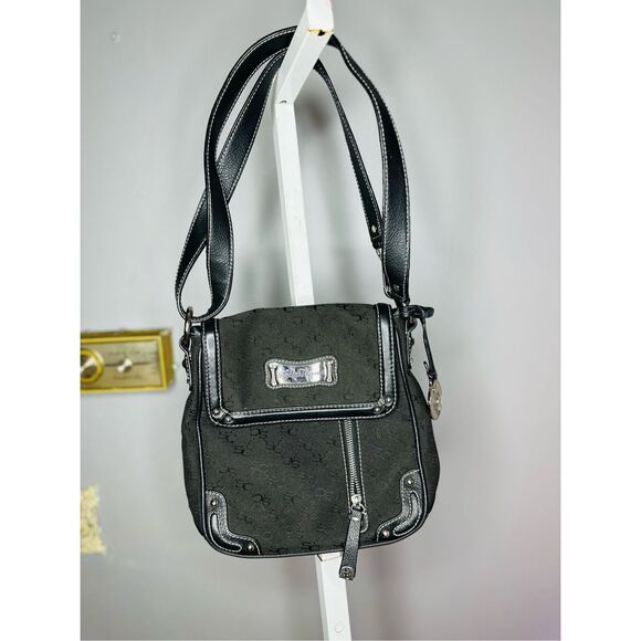 Sophia Caperelli Black Signature Jacquard Monogram Fabric Crossbody Bag - Picture 1 of 8